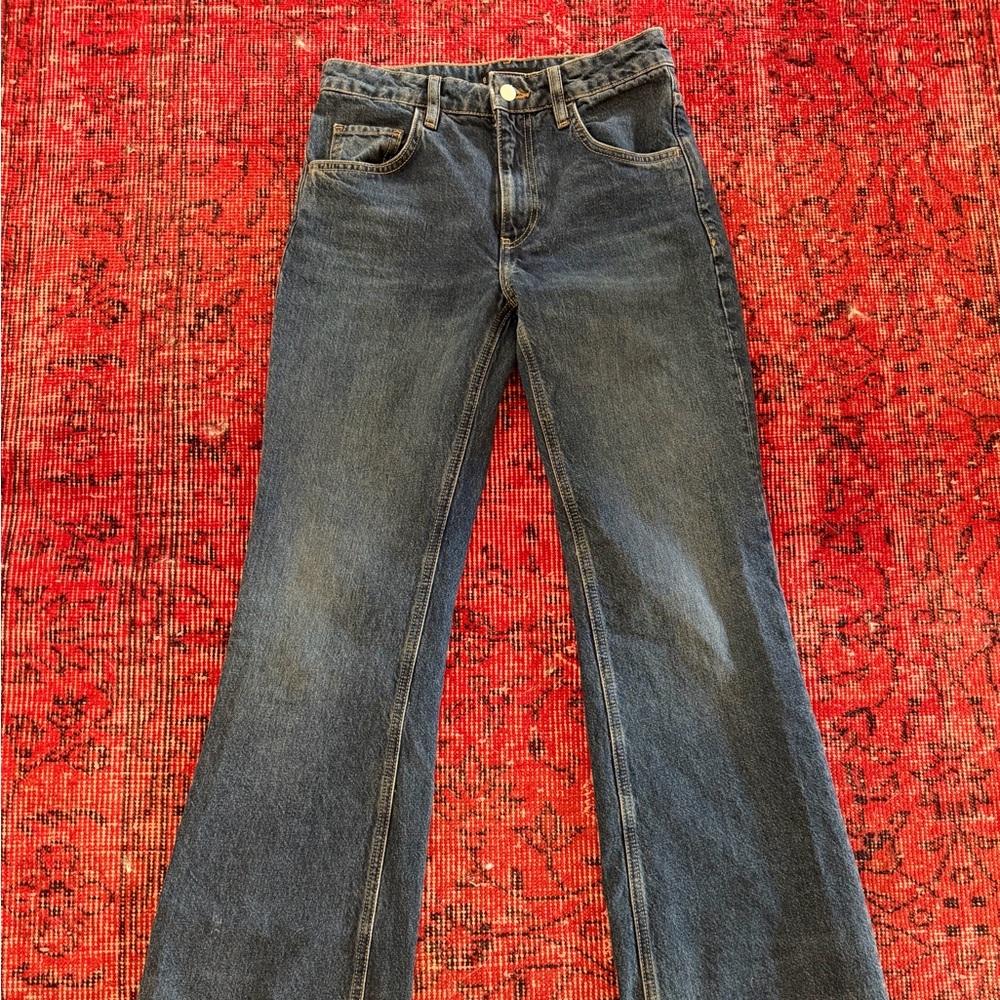 Mango Boot Cut Dark Blue Women’s Jeans size 4 Worn 1x